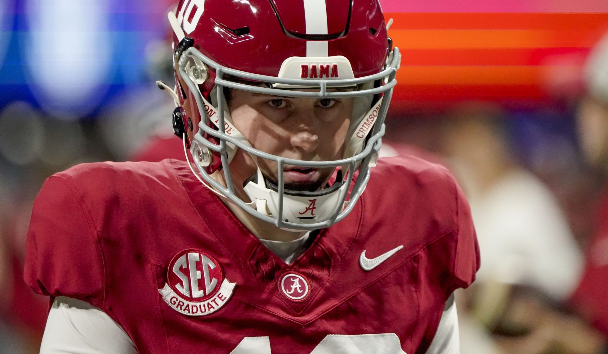 Dec 2, 2023; Atlanta, GA, USA; Alabama Crimson Tide place kicker Will Reichard (16) warms up before the SEC Championship Game against the Georgia Bulldogs at Mercedes-Benz Stadium.