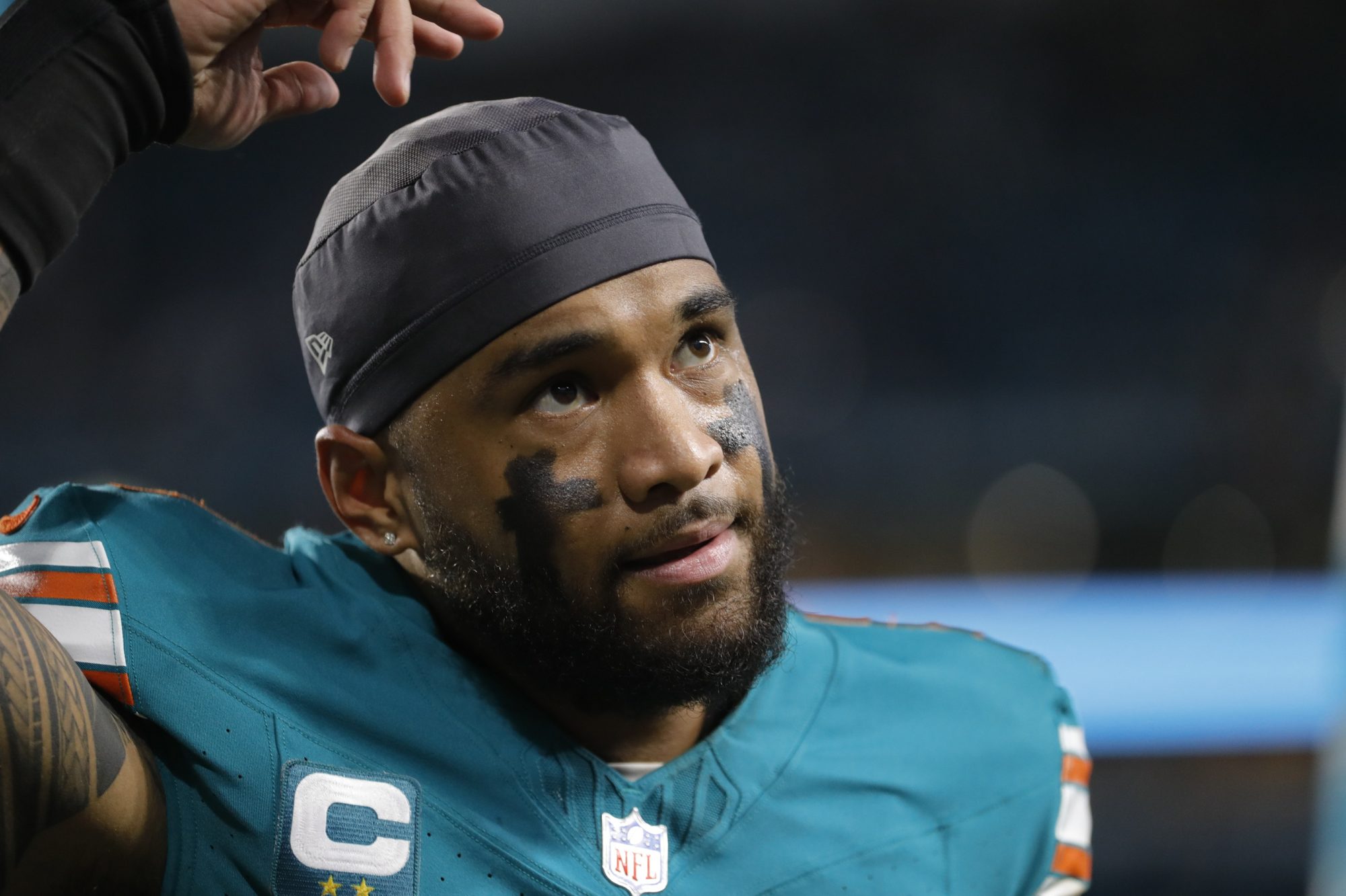 Dec 24, 2023; Miami Gardens, Florida, USA; Miami Dolphins quarterback Tua Tagovailoa (1) looks on after the game against the Dallas Cowboys at Hard Rock Stadium.