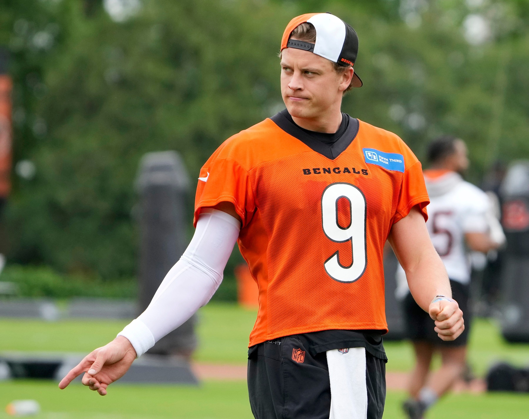 Cincinnati Bengals quarterback Joe Burrow return to the practice field during an offseason workout at the practice fields outside of Paycor Stadium Tuesday, May 7, 2024. Burrow is recovering from wrist surgery after a season-ending injury he suffered in a Week 11.