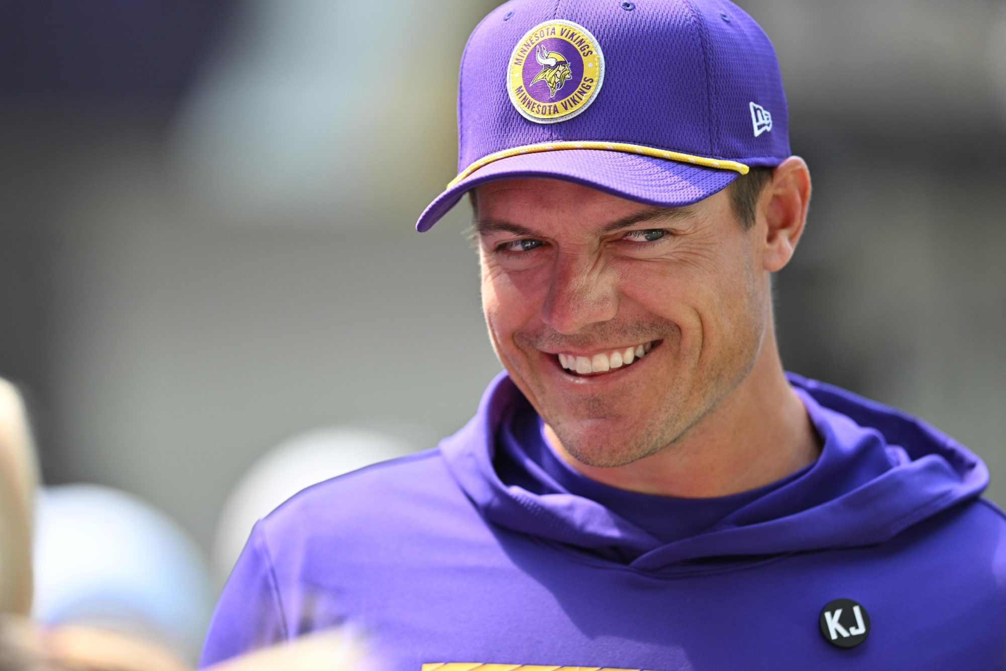 Aug 10, 2024; Minneapolis, Minnesota, USA; Minnesota Vikings head coach Kevin O'Connell looks on before the game against the Las Vegas Raiders at U.S. Bank Stadium.