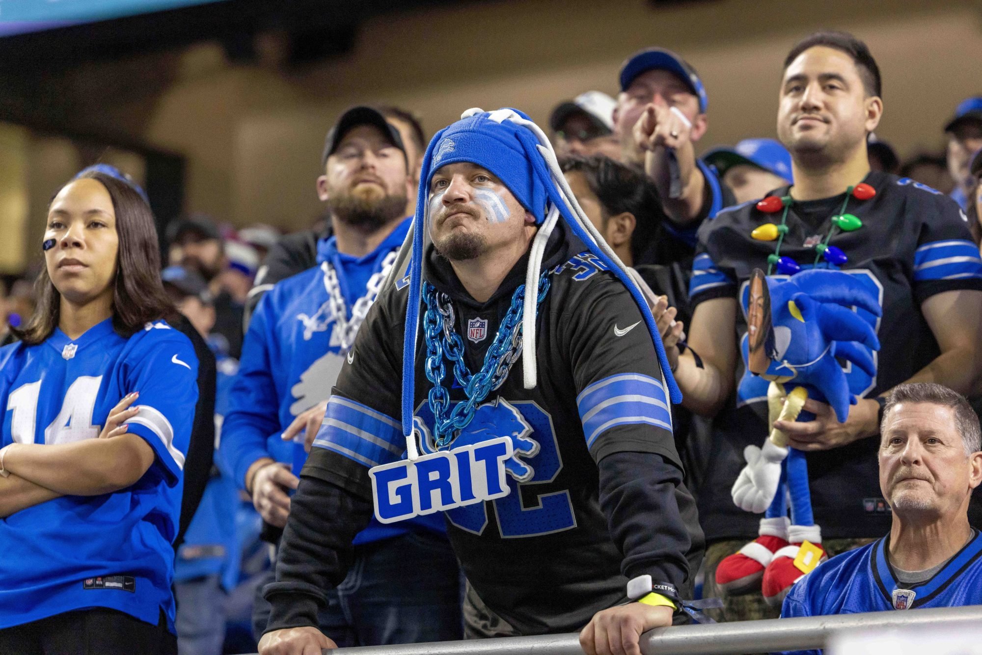 Dec 15, 2024; Detroit, Michigan, USA; Detroit Lions fans during the second quarter against the Buffalo Bills at Ford Field.