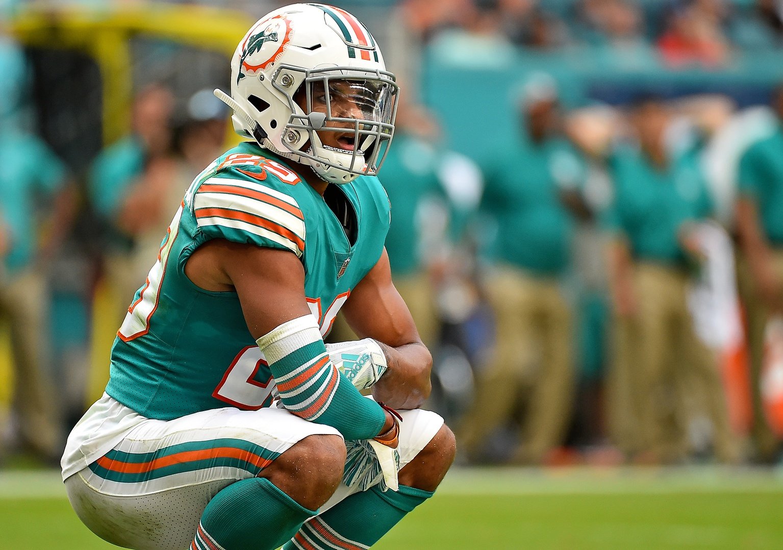 Dec 2, 2018; Miami Gardens, FL, USA; Miami Dolphins free safety Minkah Fitzpatrick (29) during the first half against the Buffalo Bills at Hard Rock Stadium.