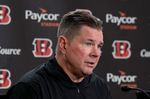 Cincinnati Bengals new defensive coordinator Al Golden speaks to the media at Paycor Stadium on Monday, January 27, 2025. Golden returns to Cincinnati after being the defensive coordinator for the Notre Dame Fighting Irish. Previously he was the Bengals linebacker coach from 2020-21.