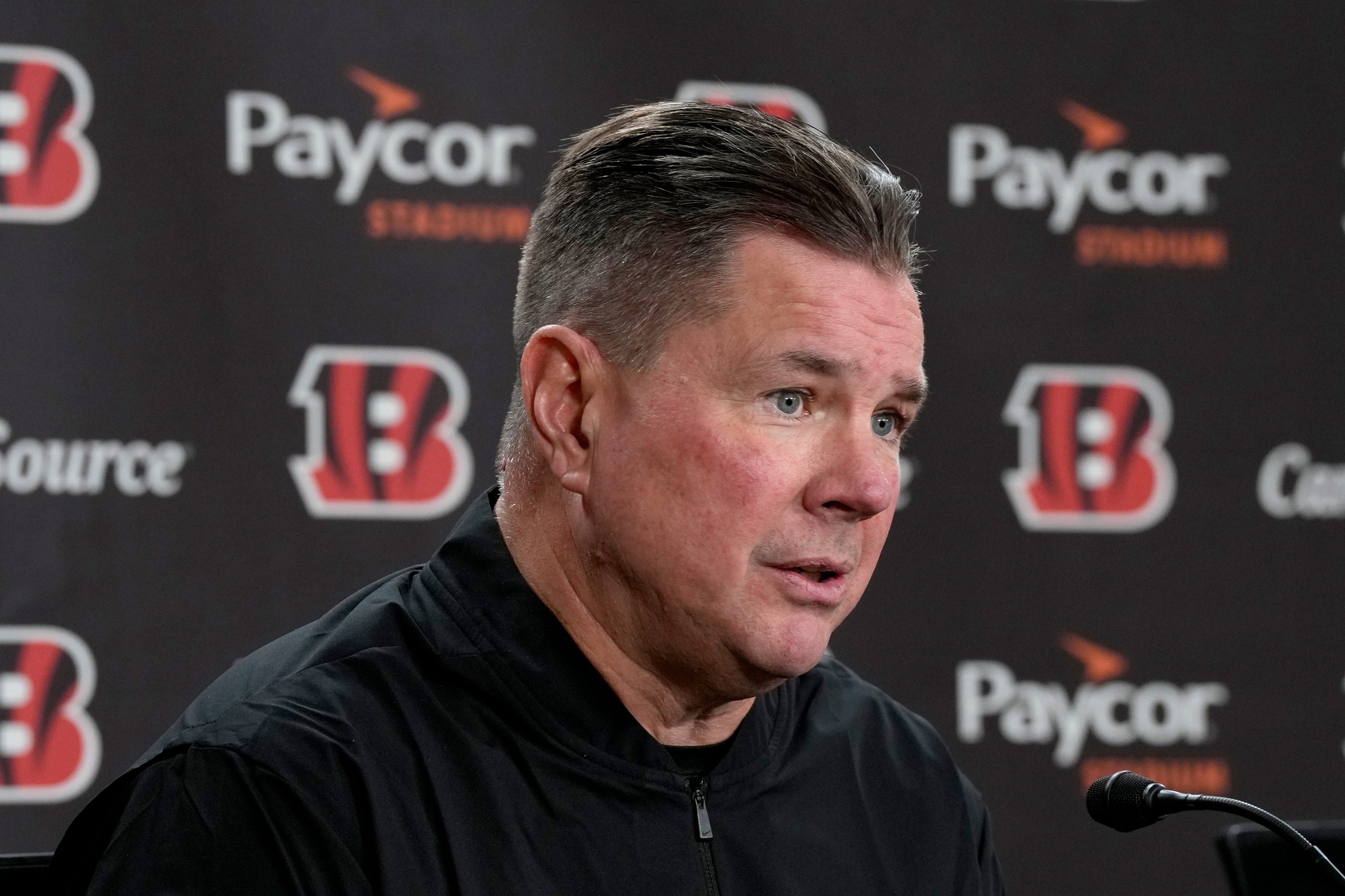 Cincinnati Bengals new defensive coordinator Al Golden speaks to the media at Paycor Stadium on Monday, January 27, 2025. Golden returns to Cincinnati after being the defensive coordinator for the Notre Dame Fighting Irish. Previously he was the Bengals linebacker coach from 2020-21.