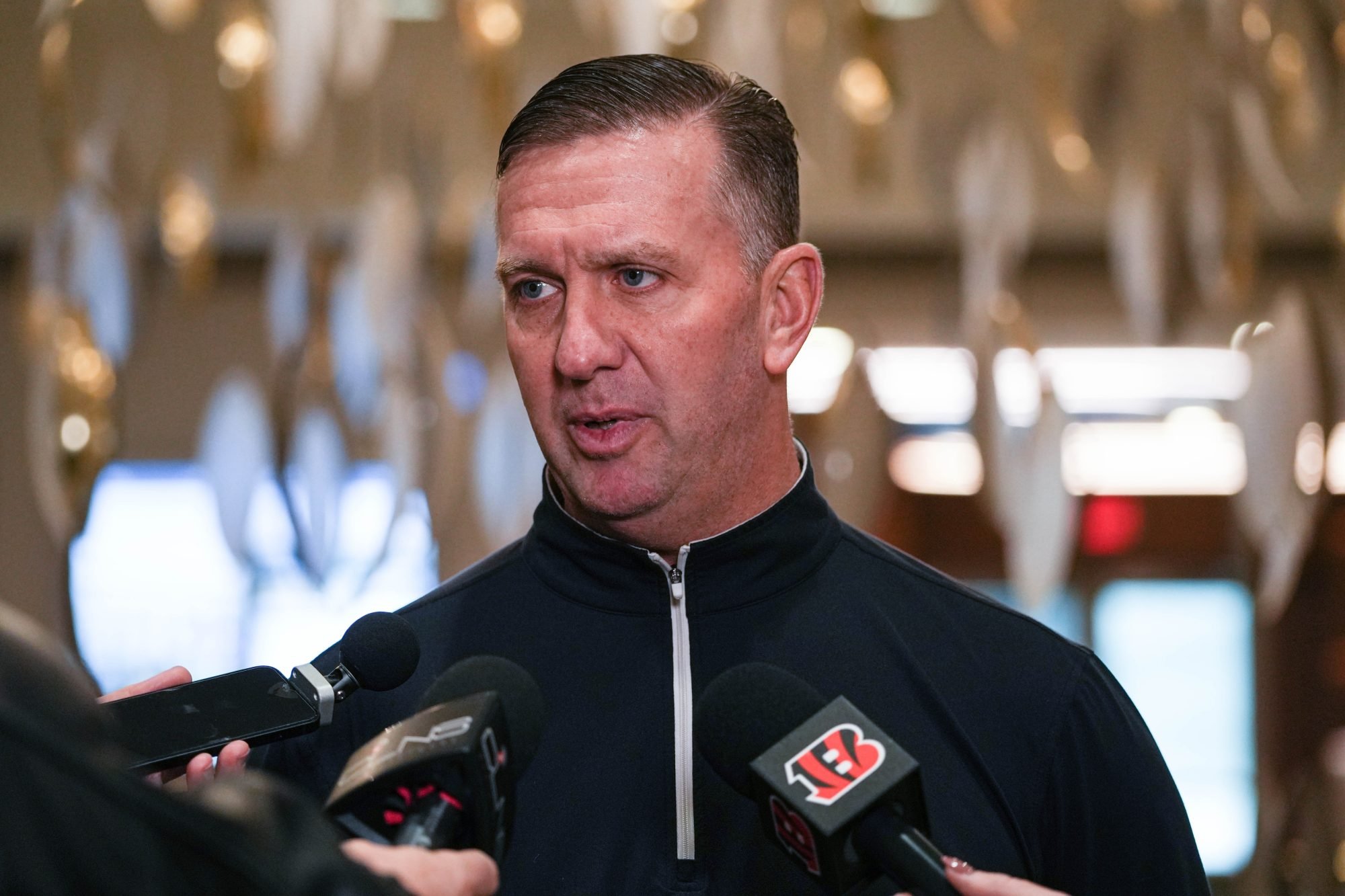 Cincinnati Bengals Special Teams Coordinator Darrin Simmons speaks to media during the 2024 NFL Combine.