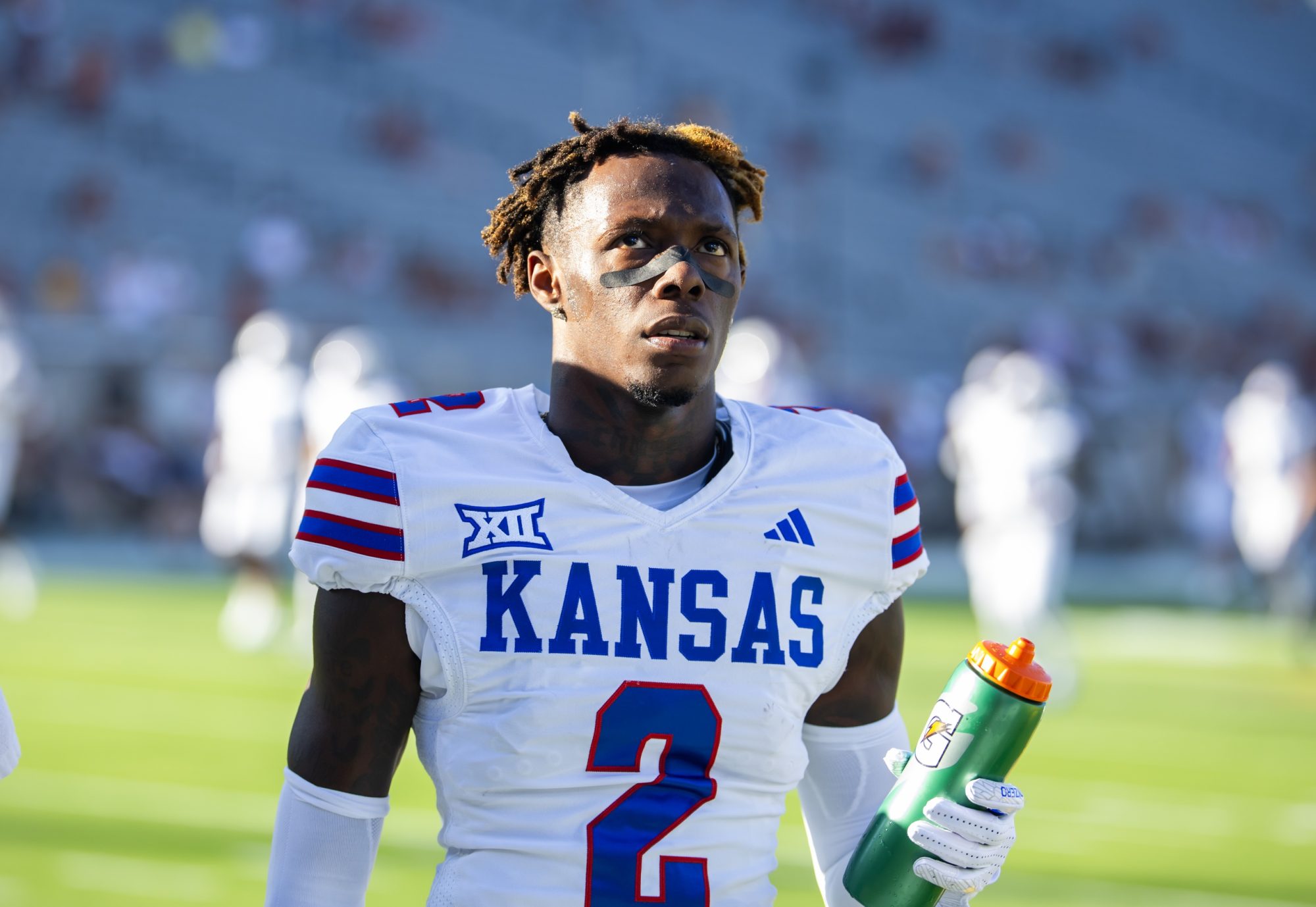 Oct 5, 2024; Tempe, Arizona, USA; Kansas Jayhawks cornerback Cobee Bryant (2) against the Arizona State Sun Devils at Mountain America Stadium.